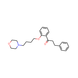 O=C(CCc1ccccc1)c1ccccc1OCCCCN1CCOCC1 ZINC000028634853