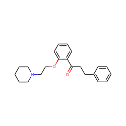 O=C(CCc1ccccc1)c1ccccc1OCCN1CCCCC1 ZINC000040584974