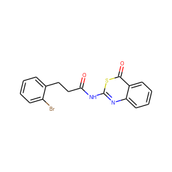 O=C(CCc1ccccc1Br)Nc1nc2ccccc2c(=O)s1 ZINC000096905816