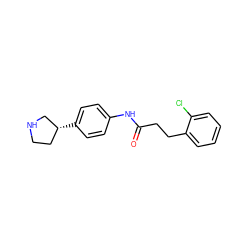 O=C(CCc1ccccc1Cl)Nc1ccc([C@@H]2CCNC2)cc1 ZINC000117743952