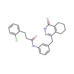 O=C(CCc1ccccc1Cl)Nc1cccc(Cc2n[nH]c(=O)c3c2CCCC3)c1 ZINC000168310365