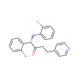 O=C(CCc1ccncc1)[C@@H](Nc1ccccc1Cl)c1ccccc1Br ZINC000052595022