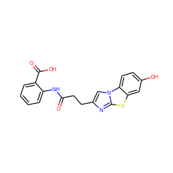 O=C(CCc1cn2c(n1)sc1cc(O)ccc12)Nc1ccccc1C(=O)O ZINC000035942749