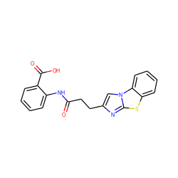 O=C(CCc1cn2c(n1)sc1ccccc12)Nc1ccccc1C(=O)O ZINC000040420927