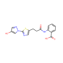 O=C(CCc1cnc(-n2cc(O)cn2)s1)Nc1ccccc1C(=O)O ZINC000028863450