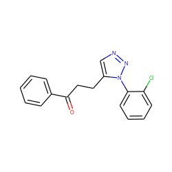 O=C(CCc1cnnn1-c1ccccc1Cl)c1ccccc1 ZINC000049111986