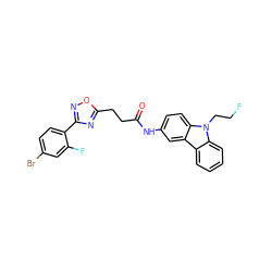 O=C(CCc1nc(-c2ccc(Br)cc2F)no1)Nc1ccc2c(c1)c1ccccc1n2CCF ZINC000103252314