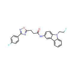 O=C(CCc1nc(-c2ccc(F)cc2)no1)Nc1ccc2c(c1)c1ccccc1n2CCF ZINC000103252307