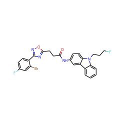 O=C(CCc1nc(-c2ccc(F)cc2Br)no1)Nc1ccc2c(c1)c1ccccc1n2CCCF ZINC000103252318