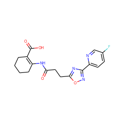 O=C(CCc1nc(-c2ccc(F)cn2)no1)NC1=C(C(=O)O)CCCC1 ZINC000049051619