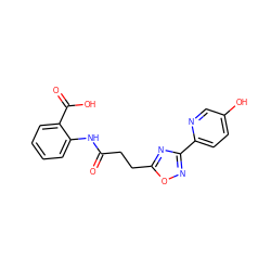 O=C(CCc1nc(-c2ccc(O)cn2)no1)Nc1ccccc1C(=O)O ZINC000028863458