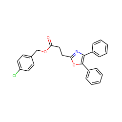 O=C(CCc1nc(-c2ccccc2)c(-c2ccccc2)o1)OCc1ccc(Cl)cc1 ZINC000002886395