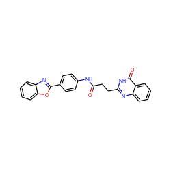 O=C(CCc1nc2ccccc2c(=O)[nH]1)Nc1ccc(-c2nc3ccccc3o2)cc1 ZINC000103254103