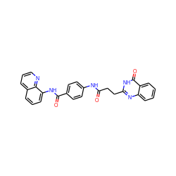 O=C(CCc1nc2ccccc2c(=O)[nH]1)Nc1ccc(C(=O)Nc2cccc3cccnc23)cc1 ZINC000584905226