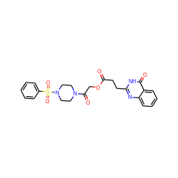 O=C(CCc1nc2ccccc2c(=O)[nH]1)OCC(=O)N1CCN(S(=O)(=O)c2ccccc2)CC1 ZINC000008673098