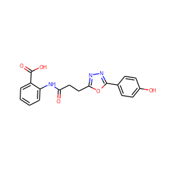 O=C(CCc1nnc(-c2ccc(O)cc2)o1)Nc1ccccc1C(=O)O ZINC000028863448