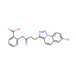 O=C(CCc1nnn2c1ccc1cc(O)ccc12)Nc1ccccc1C(=O)O ZINC000040938740