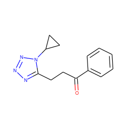 O=C(CCc1nnnn1C1CC1)c1ccccc1 ZINC000049035368