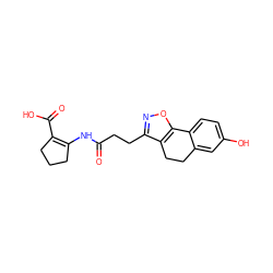 O=C(CCc1noc2c1CCc1cc(O)ccc1-2)NC1=C(C(=O)O)CCC1 ZINC000040943610