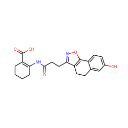 O=C(CCc1noc2c1CCc1cc(O)ccc1-2)NC1=C(C(=O)O)CCCC1 ZINC000040414369