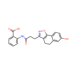 O=C(CCc1noc2c1CCc1cc(O)ccc1-2)Nc1ccccc1C(=O)O ZINC000040413099