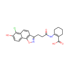 O=C(CCc1noc2c1ccc1c(Cl)c(O)ccc12)NC1=C(C(=O)O)CCCC1 ZINC000040943734