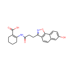 O=C(CCc1noc2c1ccc1cc(O)ccc12)NC1=C(C(=O)O)CCCC1 ZINC000040412639