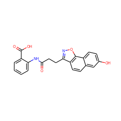 O=C(CCc1noc2c1ccc1cc(O)ccc12)Nc1ccccc1C(=O)O ZINC000040939494