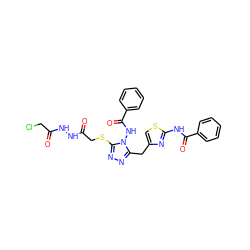 O=C(CCl)NNC(=O)CSc1nnc(Cc2csc(NC(=O)c3ccccc3)n2)n1NC(=O)c1ccccc1 ZINC000028712161