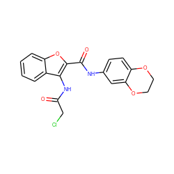 O=C(CCl)Nc1c(C(=O)Nc2ccc3c(c2)OCCO3)oc2ccccc12 ZINC000005107117