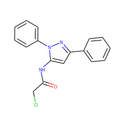 O=C(CCl)Nc1cc(-c2ccccc2)nn1-c1ccccc1 ZINC000003252686