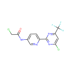 O=C(CCl)Nc1ccc(-c2nc(Cl)cc(C(F)(F)F)n2)nc1 ZINC000064526839