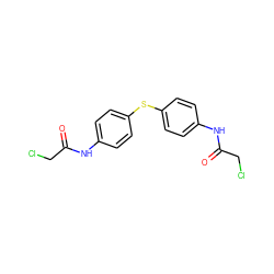 O=C(CCl)Nc1ccc(Sc2ccc(NC(=O)CCl)cc2)cc1 ZINC000002317864