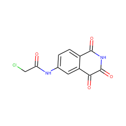 O=C(CCl)Nc1ccc2c(c1)C(=O)C(=O)NC2=O ZINC000013683260