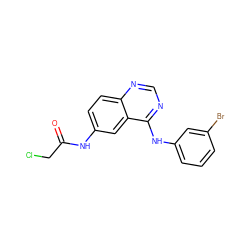 O=C(CCl)Nc1ccc2ncnc(Nc3cccc(Br)c3)c2c1 ZINC000013671603