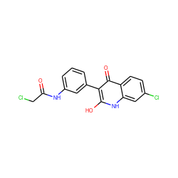 O=C(CCl)Nc1cccc(-c2c(O)[nH]c3cc(Cl)ccc3c2=O)c1 ZINC000013801572