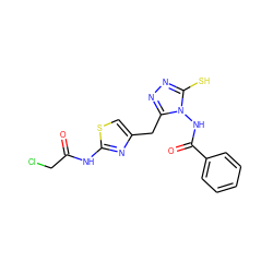 O=C(CCl)Nc1nc(Cc2nnc(S)n2NC(=O)c2ccccc2)cs1 ZINC000028712127