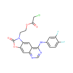 O=C(CCl)OCCn1c(=O)oc2cc3ncnc(Nc4ccc(F)c(F)c4)c3cc21 ZINC001772625638