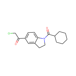 O=C(CCl)c1ccc2c(c1)CCN2C(=O)C1CCCCC1 ZINC000001350394