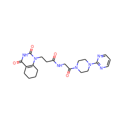 O=C(CCn1c2c(c(=O)[nH]c1=O)CCCC2)NCC(=O)N1CCN(c2ncccn2)CC1 ZINC000013860430