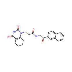 O=C(CCn1c2c(c(=O)[nH]c1=O)CCCC2)NCC(=O)c1ccc2ccccc2c1 ZINC000013860412