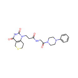 O=C(CCn1c2c(c(=O)[nH]c1=O)CSCC2)NCC(=O)N1CCN(c2ccccc2)CC1 ZINC000013860425