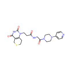 O=C(CCn1c2c(c(=O)[nH]c1=O)CSCC2)NCC(=O)N1CCN(c2ccncc2)CC1 ZINC000013860428