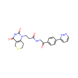 O=C(CCn1c2c(c(=O)[nH]c1=O)CSCC2)NCC(=O)c1ccc(-c2cccnn2)cc1 ZINC000013860421