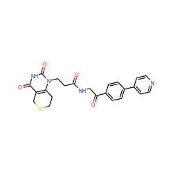 O=C(CCn1c2c(c(=O)[nH]c1=O)CSCC2)NCC(=O)c1ccc(-c2ccncc2)cc1 ZINC000013860420