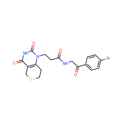 O=C(CCn1c2c(c(=O)[nH]c1=O)CSCC2)NCC(=O)c1ccc(Br)cc1 ZINC000013860409