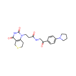 O=C(CCn1c2c(c(=O)[nH]c1=O)CSCC2)NCC(=O)c1ccc(N2CCCC2)cc1 ZINC000013860411