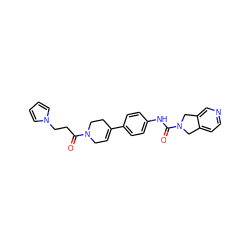 O=C(CCn1cccc1)N1CC=C(c2ccc(NC(=O)N3Cc4ccncc4C3)cc2)CC1 ZINC000166501215