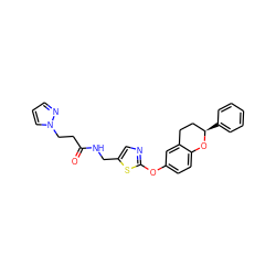 O=C(CCn1cccn1)NCc1cnc(Oc2ccc3c(c2)CC[C@@H](c2ccccc2)O3)s1 ZINC000169710565