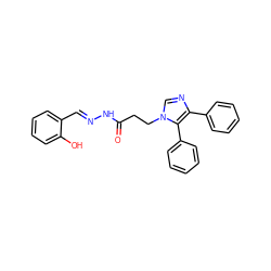 O=C(CCn1cnc(-c2ccccc2)c1-c1ccccc1)N/N=C/c1ccccc1O ZINC000001244862